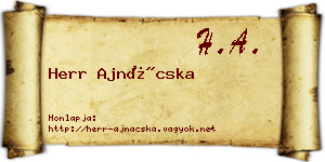 Herr Ajnácska névjegykártya