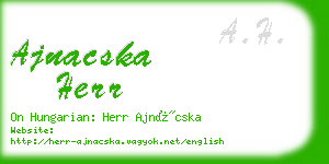ajnacska herr business card